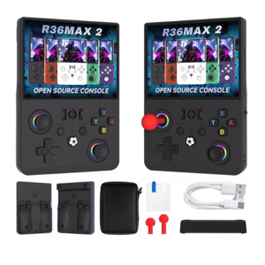 R36 MAX 2 Retro kézi videojáték-konzol  (pink) 4,5" IPS képernyő 64 GB-os (18.000 játékkal.) ÚJ.